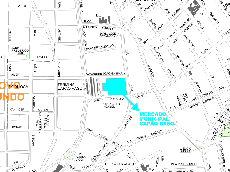 Mapa Mercado Municipal Capão Raso